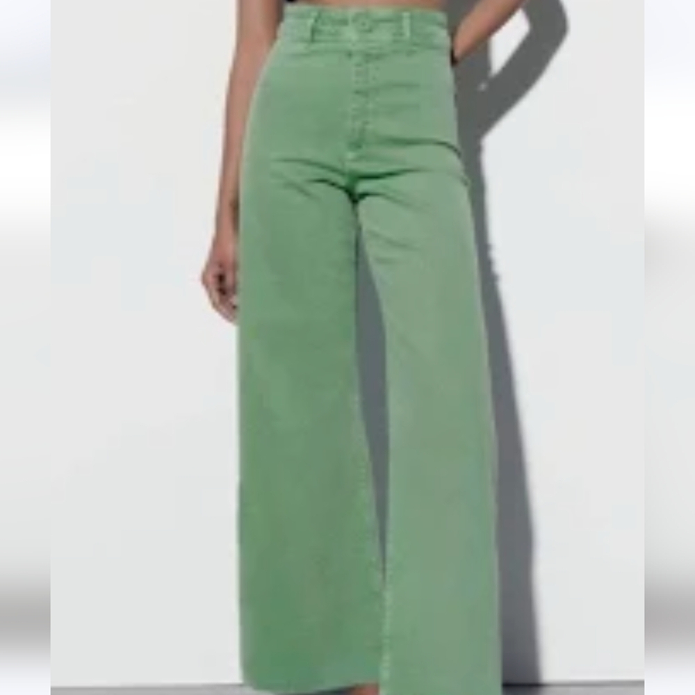 Zara Marine straight jeans in green size 12